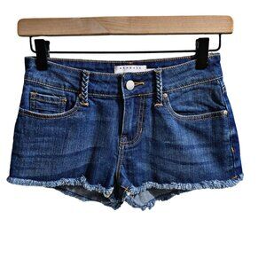 Kendall + Kylie Raw Hem Braided Loop Holes Denim Shorts 24